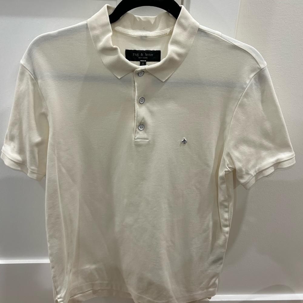 rag & bone Off-White Polo Shirt